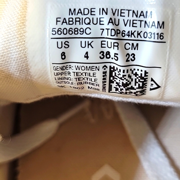 Converse All Star White and Gold Sneakers Canvas Low-Top Sneakers - Picture 10 of 10